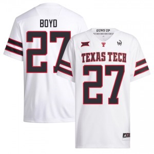 #27 Amier Boyd Texas Tech Red Raiders Men White Football Embroidery Jersey | Game Day Style 70594160