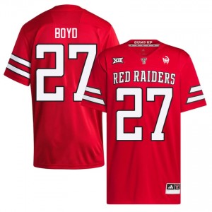 Amier Boyd #27 Red Jersey | Red Raiders Men University Football Premium Stitch 66144484