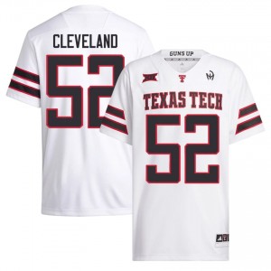 Men Cash Cleveland #52 White Embroidery Jersey | Texas Tech Red Raiders College Football Official Merch 49056983