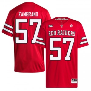 Authentic Hunter Zambrano Red Men NCAA Stitch Jersey | #57 Texas Tech Football Gift 36812421