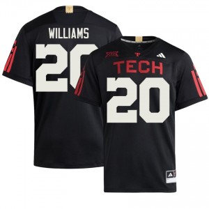 Authentic J'Koby Williams Black Men NCAA 100 Year Anniversary Stitch Jersey | #20 Texas Tech Football Gift 53120215