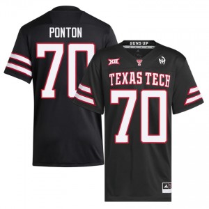 Texas Tech #70 Jacob Ponton Black Men Football Jersey | Authentic Embroidery NCAA Fit 77973461
