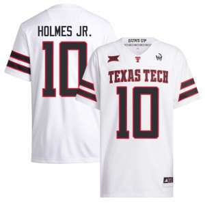 Red Raiders #10 A.J. Holmes Jr. White Men Football Jersey | Authentic Stitch University Fit 41906303