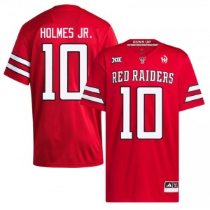 Men A.J. Holmes Jr. #10 Red Stitched Jersey | TTU High School Football Official Merch 54272537