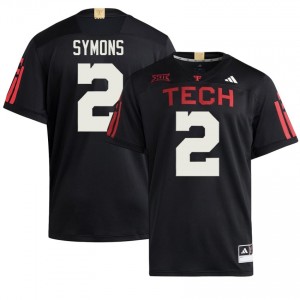Authentic B.J. Symons Black Men University 100 Year Anniversary Stitched Jersey | #2 Red Raiders Football Gift 79370287