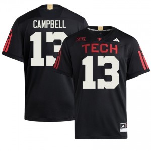 Black Chase Campbell #13 Football Jersey | Texas Tech Red Raiders Men College Team Gear 69516841