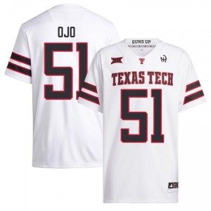 TTU #51 Felix Ojo White Men Football Jersey | Authentic Stitch High School Fit 38985692