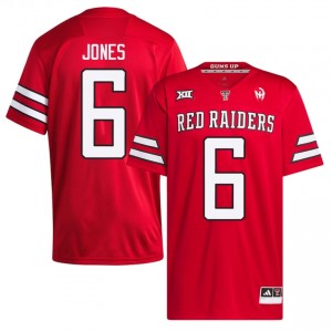 Texas Tech Red Raiders #6 Jalen Jones Red Men Football Jersey | Authentic Stitched College Fit 43058973