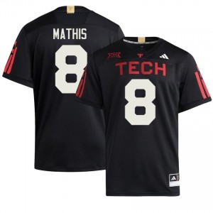 Jamond Mathis #8 Black 100 Year Anniversary Jersey | Texas Tech Red Raiders Men College Football Premium Stitched 92640657