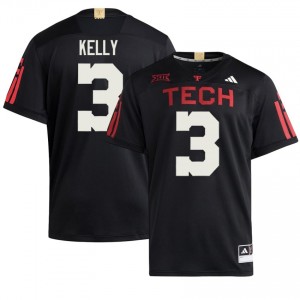 Men Josh Kelly #3 Black Stitched 100 Year Anniversary Jersey | Texas Tech Red Raiders College Football Official Merch 95998560