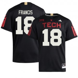 Kirk Francis #18 Black 100 Year Anniversary Jersey | Red Raiders Men University Football Premium Stitched 89415897
