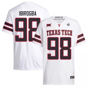 Men Mateen Ibirogba #98 White Stitch Jersey | Texas Tech NCAA Football Official Merch 58536609