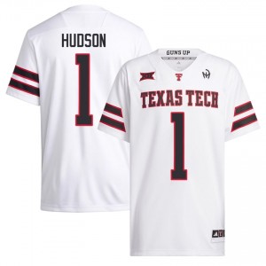 Authentic Micah Hudson White Men College Stitch Jersey | #1 Texas Tech Red Raiders Football Gift 23031720