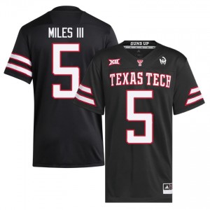 Men Oliver Miles III #5 Black Embroidery Jersey | TTU High School Football Official Merch 92122182