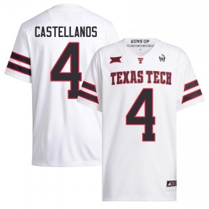 Texas Tech Red Raiders #4 Thomas Castellanos White Men Football Jersey | Authentic Stitch College Fit 16853978