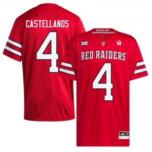 Men Thomas Castellanos #4 Red Stitched Jersey | Red Raiders University Football Official Merch 25277475