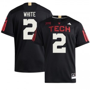 Trey White #2 Black 100 Year Anniversary Jersey | Texas Tech Men NCAA Football Premium Stitched 81553130