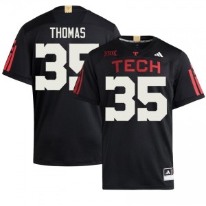 Texas Tech Red Raiders #35 Zach Thomas Black Men Football 100 Year Anniversary Jersey | Authentic Stitched College Fit 33176150