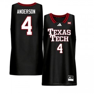 Christian Anderson #4 Black Jersey | Red Raiders Men University Basketball Premium Stitch 72226396