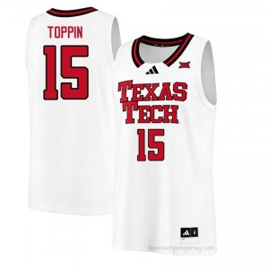 Authentic JT Toppin White Men University Jersey | #15 Red Raiders Basketball Gift 72280857