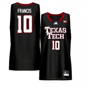 #10 Jack Francis Texas Tech Red Raiders Men Black Hoops Stitch Jersey | Game Day Style 81367650