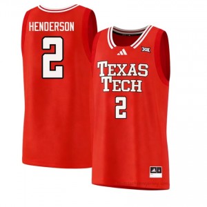 Jazz Henderson #2 Red Jersey | Texas Tech Red Raiders Men College Basketball Premium Stitched 53785650