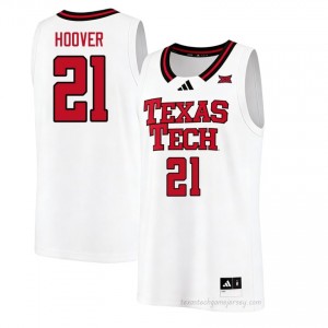 #21 LaTrell Hoover TTU Men White Hoops Embroidery Jersey | Game Day Style 27127112