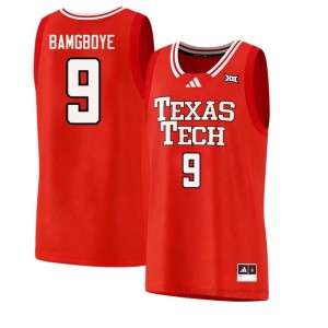 Red Raiders #9 Luke Bamgboye Red Men Basketball Jersey Authentic NCAA University Fit 71516997