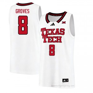 White Nolan Groves #8 Basketball Jersey | Texas Tech Red Raiders Men College Team Gear 49967358