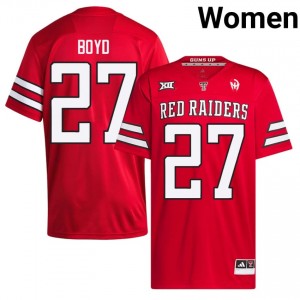 Red Amier Boyd #27 Football Jersey | TTU Women High School Team Gear 96896088