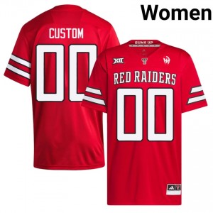 Custom #00 Red Jersey | Texas Tech Women NCAA Football Premium Stitch 22014291