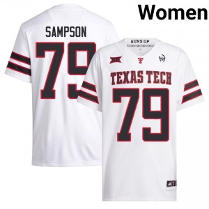 White Howard Sampson #79 Texas Tech Red Raiders Jersey | Women College Football Embroidery 93205070