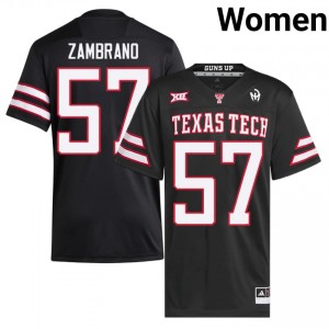 #57 Hunter Zambrano Tech Women Black Football Stitch Jersey | Game Day Style 64132749