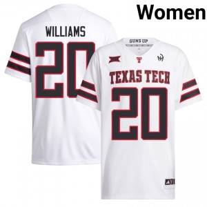White J'Koby Williams #20 Football Jersey | TTU Women High School Team Gear 35711949
