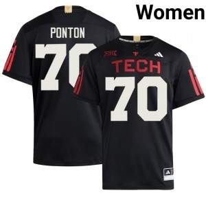 Black Jacob Ponton #70 Football Jersey | Texas Tech Women NCAA Team Gear 17979329