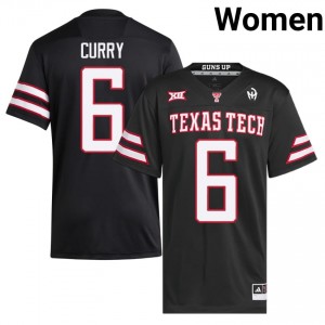 Black John Curry #6 Football Jersey | Red Raiders Women University Team Gear 95735696