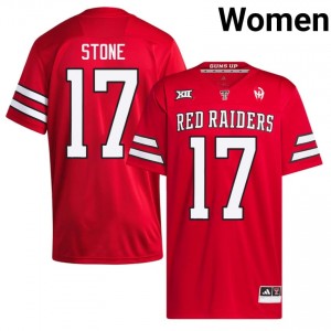 Women Leyton Stone #17 Red Embroidery Jersey | Texas Tech Red Raiders College Football Official Merch 22495921
