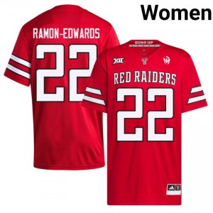 #22 Marcus Ramon-Edwards Red Raiders Women Red Football Embroidery Jersey | Game Day Style 79201222