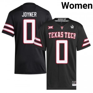 #0 Quinten Joyner Texas Tech Red Raiders Women Black Football Stitch Jersey | Game Day Style 87998945