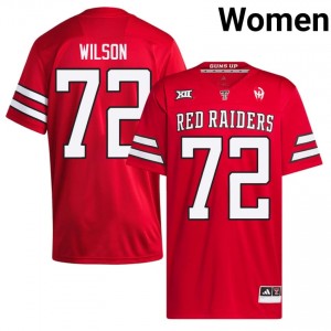 Texas Tech Red Raiders #72 Sheridan Wilson Red Women Football Jersey | Authentic Stitch College Fit 68312892