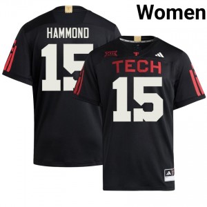 Black Will Hammond #15 Texas Tech 100 Year Anniversary Jersey | Women NCAA Football Embroidery 34746316