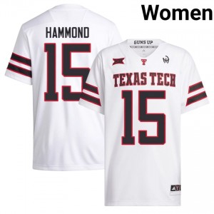 #15 Will Hammond Red Raiders Women White Football Stitched Jersey | Game Day Style 86604314