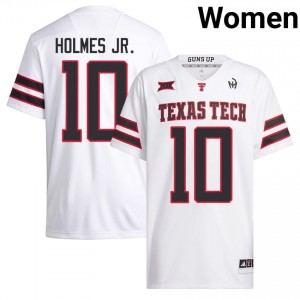 White A.J. Holmes Jr. #10 TTU Jersey | Women High School Football Embroidery 77721381