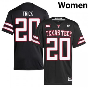 Texas Tech #20 Adam Trick Black Women Football Jersey | Authentic Stitched NCAA Fit 68536212