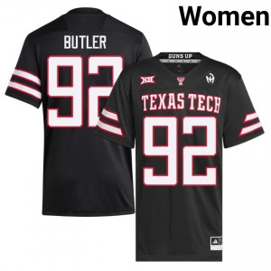Women Bryce Butler #92 Black Stitched Jersey | Red Raiders University Football Official Merch 95369493