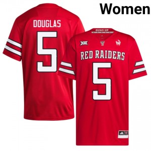 Red Caleb Douglas #5 Football Jersey | TTU Women High School Team Gear 20901827