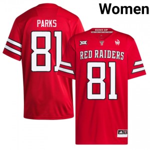 Texas Tech Red Raiders #81 Dave Parks Red Women Football Jersey | Authentic Stitch College Fit 38431081