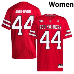 #44 Donny Anderson TTU Women Red Football Stitch Jersey | Game Day Style 69045165