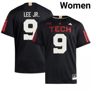 Authentic Donte Lee Jr. Black Women NCAA 100 Year Anniversary Stitch Jersey | #9 Texas Tech Football Gift 62852939
