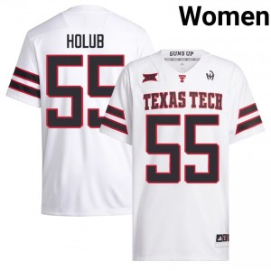 White E.J. Holub #55 Football Jersey | Tech Women Player Team Gear 98776566